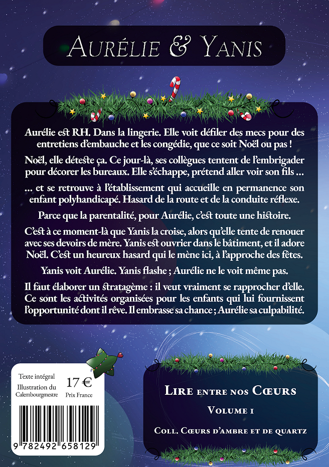 4ème de couverture du livre "Lire Entre Nos Cœurs 1: Aurélie & Yanis"